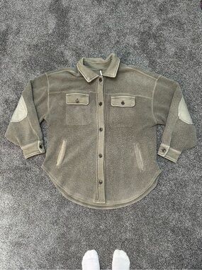 Free People Ruby Fleece Jacket Button Down Oversized Shacket